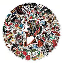 50pcs Cartoon Tattoo Fashion Sticker Decals Graffiti Vinyl Self Adhesive Waterproof Stickers, Suitable DIY Suitcase Water Bottle DIY Phonecase Laptop Computer Skateboard Luggage Helmet And More.,Rock Band Stickers,Hardhat Stickers,Stickers Fashion,Tattoo Grip Tape,Concert Stickers,Stickers Laptop - Apricot - View 5
