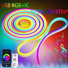 1pc  RGB+IC Govee Neon Rope Light,  Dream Color Dynamic LED Rope Lights  Led Light Strips For Bedroom Music Sync Flexible Cuttable DIY Design, Mobile APP Control, Neon Lights For Indoor Gaming Room Bedroom Festival Decor(Excluding Remote Control) - Multicolor - View 10