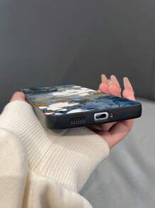 1 件 TPU 哑光花卉印花手机壳适用于 Apple/Samsung/Xiaomi/Redmi/OPPO 手机，随机相机孔设计 - 彩色 - 查看 4