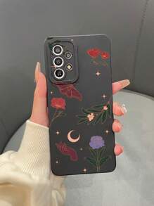 1個tpu黑色啞光眼紋花印手機殼,適用於蘋果、三星、小米、oppo - 彩色 - 查看 1
