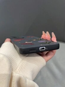 1個tpu黑色啞光眼紋花印手機殼,適用於蘋果、三星、小米、oppo - 彩色 - 查看 4