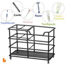 304 Stainless Steel Bathroom Toothbrush Holder Toothpaste Holder Stand Bathroom Accessories Organizer Home Bathroom Decor Fall Decor Back To School