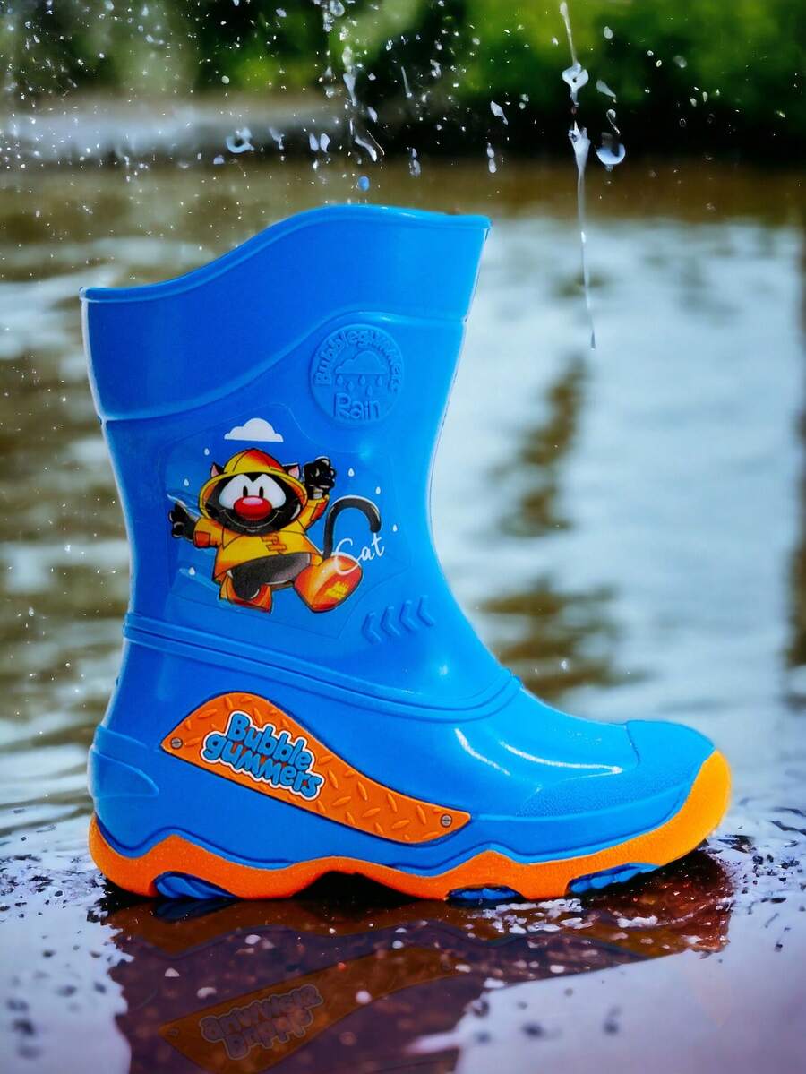 Bota De Lluvia Bubble Gummers Burbujas Rey Naranja 15-21 Plástico Impermeable Para Niño - Azul Marino - Ver 1