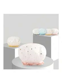 Có thể tái sử dụng Không thấm nước Ngôi sao Mũ Tắm Đối với phụ nữ - Giữ Của bạn Tóc Khô Và Tuyệt vời In Tắm Hoặc Gương sen - Nhiều màu - Xem 7