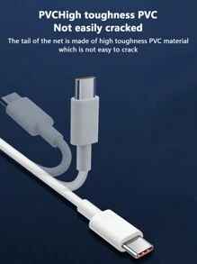 Cable De Datos De Carga Super Rápida De 6a Con Cabezal De Carga Rápida De 120 W Para Oppo, Huawei, Honor, Cargador De Teléfono Móvil De Interfaz Tipo-c - Blanco - Ver 5