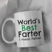 World's Best Father Ceramic Coffee Mug - Comfortable Handle - Unique Gift For Dad On Father's Day Or Birthday - Perfect For Coffee, Tea & More - White - View 5