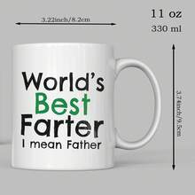 World's Best Father Ceramic Coffee Mug - Comfortable Handle - Unique Gift For Dad On Father's Day Or Birthday - Perfect For Coffee, Tea & More - White - View 7