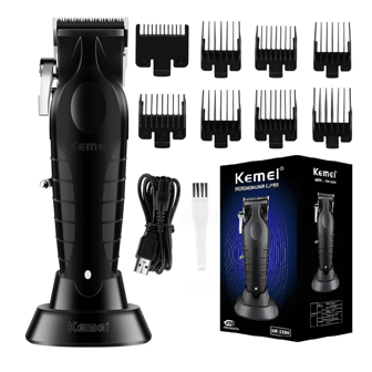 Kemei Kemei 2296 Barber Cordless Hair Trimmer 0mm Zero Gapped Carving Clipper Detailer Professional Electric Hair Cutting Machine
