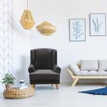 Wing Chair Covers Stretch 2Pcs/Set Wingback Armchair Chair Cover Slipcover Sofa Protector For Home Decoration - Dark Grey - View 6