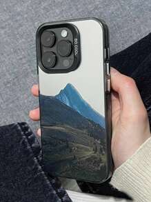 1PC Gucadi Bạc-Đen Ngoài Trời Họa Tiết Phong Cảnh Mạ Khung Ống Kính Tương Thích Với Apple Và Huawei Điện Thoại - Nhiều màu - Xem 5
