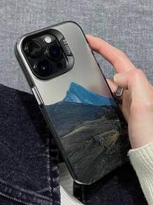 1PC Gucadi Bạc-Đen Ngoài Trời Họa Tiết Phong Cảnh Mạ Khung Ống Kính Tương Thích Với Apple Và Huawei Điện Thoại - Nhiều màu - Xem 3