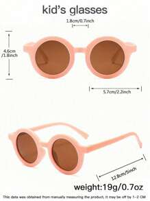 Girls Round Frame Fashion Glasses - Pink - View 5