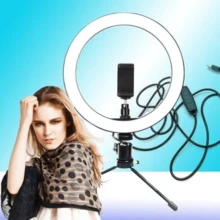 Aro Luz Led Maquillaje Lampara Foto Video Luz Regulable - Negro - Ver 5