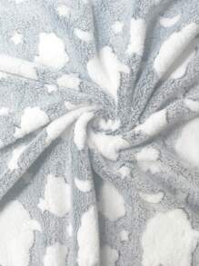 1pc Kids Blanket, Star & Cloud Pattern Soft Warm Plush Blanket Suitable For Baby Boys And Girls, Cozy And Comfortable Infant Receiving Blankets, Suitable For Stroller Use - Dark Grey - View 3