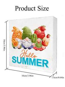 1pc 10cm*10cm Pvc Material Decoration Ornament With Orange, Kiwi, Strawberry Dwarf Design And "Hello Summer" Lettering. A Great Daily Decorative Ornament For Families With Dogs. A Commemorative Gift For Friends, Suitable For Living Room, Meeting Room, Library, Desk, Bar Counter, Dining Table Decoration. - Multicolor - View 3