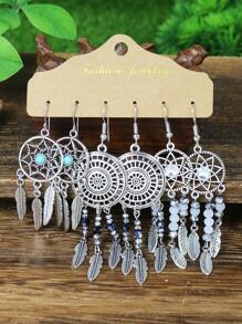 TopHanqi 12 cặp/bộ Boho Kỳ nghỉ Phong cách Phong cách cổ điển Màu Bạc Cổ / Bronze Hoa tai hợp kim Với Hình học Nhiều màu Kết cườm Tua Mặt dây chuyền Đối với phụ nữ , Thích hợp Đối với Bốn , Đúng mốt , Đơn giản Và Cá nhân hóa , Giảm béo Và Toàn trận - Nhiều màu - Xem 9