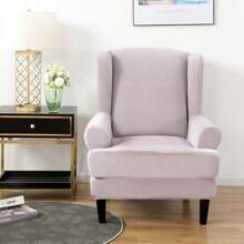 Wing Chair Covers Stretch 2Pcs/Set Wingback Armchair Chair Cover Slipcover Sofa Protector For Home Decoration - Light Grey - View 8