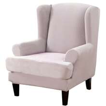 Wing Chair Covers Stretch 2Pcs/Set Wingback Armchair Chair Cover Slipcover Sofa Protector For Home Decoration - Light Grey - View 9
