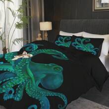 3D Bạch tuộc Chăn bông Che phủ Bạch tuộc Xúc tu Bộ chăn ga gối Đối với Trẻ em Người lớn Biển Marine Theo chủ đề Chăn bông Che phủ Dưới nước Thú vật Chăn ga gối đệm Phòng Trang trí Chăn bông Che phủ ( Che phủ + , Không có Cốt lõi ) - Nhiều màu - Xem 6