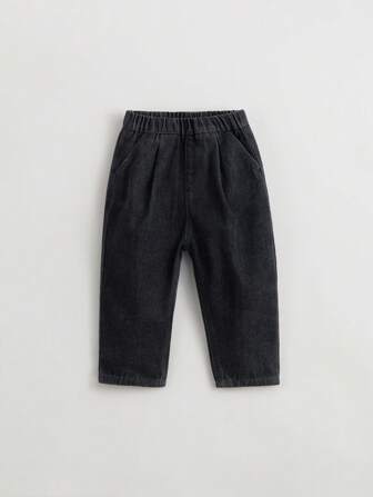 MARC&JANIE 男孩休閒實色直筒窄腳牛仔褲,春季