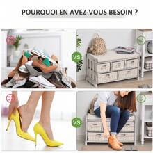 HOMCOM HOMCOM Meuble Chaussures Banc à Chaussures 2 Niveaux Rangement, Niche, tiroir, Coffre intégré avec Coussin Gris Blanc