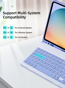 DANYCASE 适用于三星 Galaxy Tab A8 10.5 S6 Lite 10.4 S7 S8 11 S7 Plus S7 FE S8 Plus 12.4 保护壳（带键盘）平板电脑保护套 - 紫色 - 查看 5