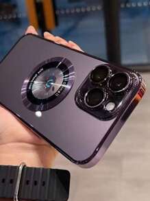 1set Purple Anti-fall Tpe Phone Case With Charger And Camera Protector, Compatible With Iphone, Good Hand Feel - Purple - View 3