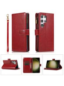 1 Miếng Flip Loại vỏ Ví Với Thẻ Máy đánh bạc Và Dây đeo tay Đối với Chống giọt bắn Sự bảo vệ , Tương thích với Thiên hà - Đỏ - Xem 10