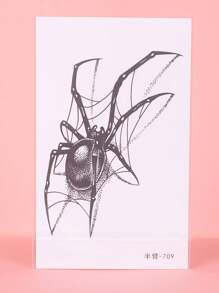 1片蜘蛛紋身貼紙,防水和長效性適用於男孩子的手臂和脖子 - 黑色 - 查看 6