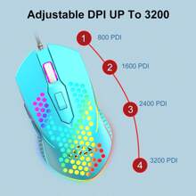 Wired USB Gaming Mouse Lightweight RGB Backlit Mouse - Pink - View 2