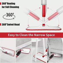 Mop Spray em Metal com Reservatório Plástico Cinza MS611 - Vermelho - Visão 2