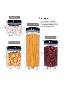 Airtight Food Storage Container - -Mcirco 7 Pcs  Pla - Black - View 8