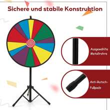30 Inch Wheel Of Fortune With Height-Adjustable Metal Base, Including Eraser And Marking Pen, Rotating Wheel Prize Wheel For Lottery Games And Party Games, For Children And Adults, Colorful - 彩色 - 查看 2