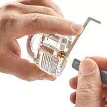 Kit Ganzuas Cerrajero Ganzuas Lishi Multipunto Candado 27pz Kit De Entrenamiento Para Selección De Cerraduras Para Uso Domiciliario - Plateado - Ver 3