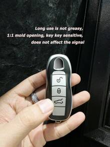 Car Key Protective Case, Made Of Tpu Material, Durable, With Sheepskin Texture Design, Available In Multiple Colors, Suitable For Porsche Models - B Silver - View 5