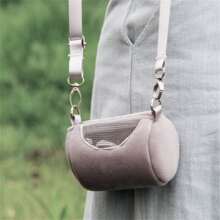 MUZIHOK 1入組倉鼠金色熊背包,可攜帶的圓柱形肩背透明泡泡窗口保暖小袋寵物用品倉鼠玩具籠子