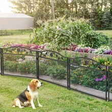 Vallas Decorativas para Jardín de Hierro Set de 5 Valla Metalica Rigida Hierro para Perros Jardín Metalicas Negro Barrera de Animales - Negro - Ver 4