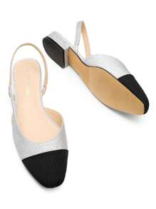 Bailarinas de mujer Zapatillas abiertas Vacación De moda - Plateado - Ver 5