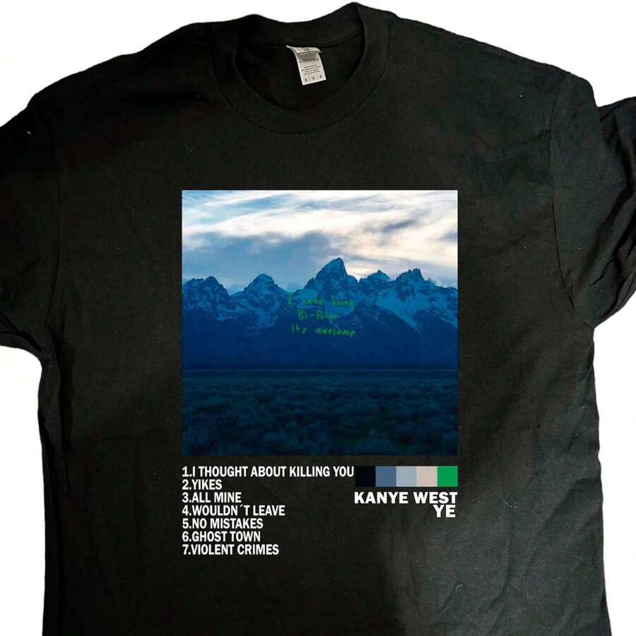 Ye Poster Men's T-Shirt Kanyewest - Black - View 1