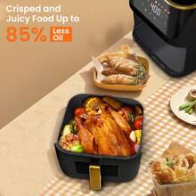 Large 8.5QT Airfryer, 8-In-1 Fryers, Ovens, Microwaves, Toasters, Toaster Ovens, And Fruit Dryers, Easy-View Window, Touch Controls With 8 Presets, 400℉, Black, White - màu đen - Xem 6
