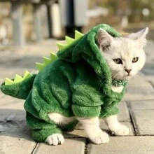 Disfraz De Dinosaurio Para mascota Gato O Perro Sudadera 2pk diseño de dinosaurio de mascota felpa - Verde Oscuro - Ver 9