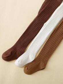 3 cái/bộ Cô gái Đơn giản Màu thuần Quần tất In Cà phê - Nhiều màu - Xem 2