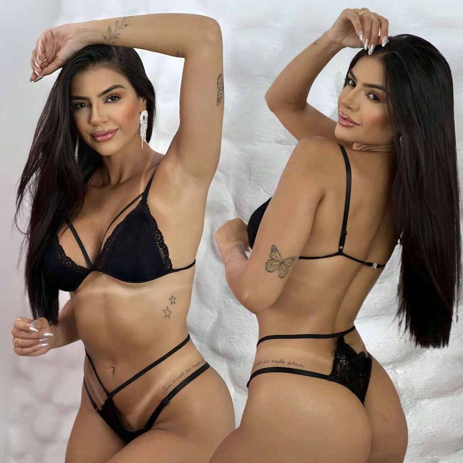 Women Bra & Panty Sets - 黑色 - 查看 1