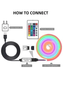 Acosh Neon 1m/2m/3m RGB Neon Rope Lights LED Flexible Light Strip Waterproof Silicone Bendable To Custom Shape, With 24-Key Remote Control For Remote Control Of Color Change, Suitable For Bedroom, Living Room, Outdoor Party Decoration. - RGB - View 9