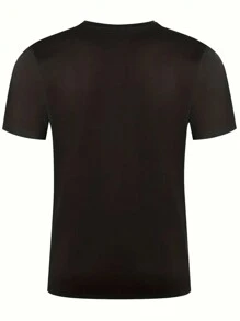 Boston Letter Print T-Shirt - 黑色 - 查看 2