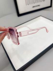 1pc Kids Square Plastic Frame Fashion Glasses, Suitable For Daily Use - Baby Pink - View 4