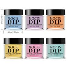 Kit de polvo de inmersión para uñas - 6 colores pastel brillantes de primavera y verano amarillo, rosa, azul. Juego de polvo de inmersión para uñas con base, top coat, activador y brochas de repuesto para arte de uñas DIY, salón de manicura, decoraciones de uñas, uñas acrílicas postizas