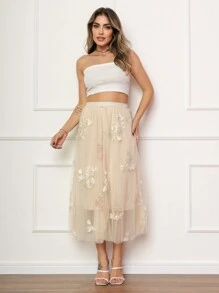 Women Skirts - 杏色 - 查看 2