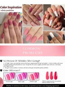 1瓶15毫升可卸甲油胶，LED/UV灯固化，中性色，持久速干，适合居家美甲和美甲沙龙DIY美甲 - 黑色 - 查看 6