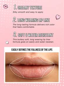 Misslyn Delineador de labios de larga duración, colores de labios ricos y de larga duración, lápiz labial de gel que se puede afilar, aplicación suave, acabado natural, se puede dar forma con un sacapuntas, maquillaje de labios natural muy pigmentado, suave y de larga duración